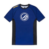 Shoyoroll 2022 blue ranked rash guard with short sleeves for No Gi BJJ