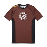 Shoyoroll 2022 brown ranked compression rash guard for No Gi BJJ