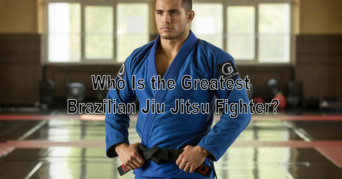 An image of a legendary BJJ fighter standing on the podium with gold medals, wearing a black belt, surrounded by cheering fans and spotlight effects.